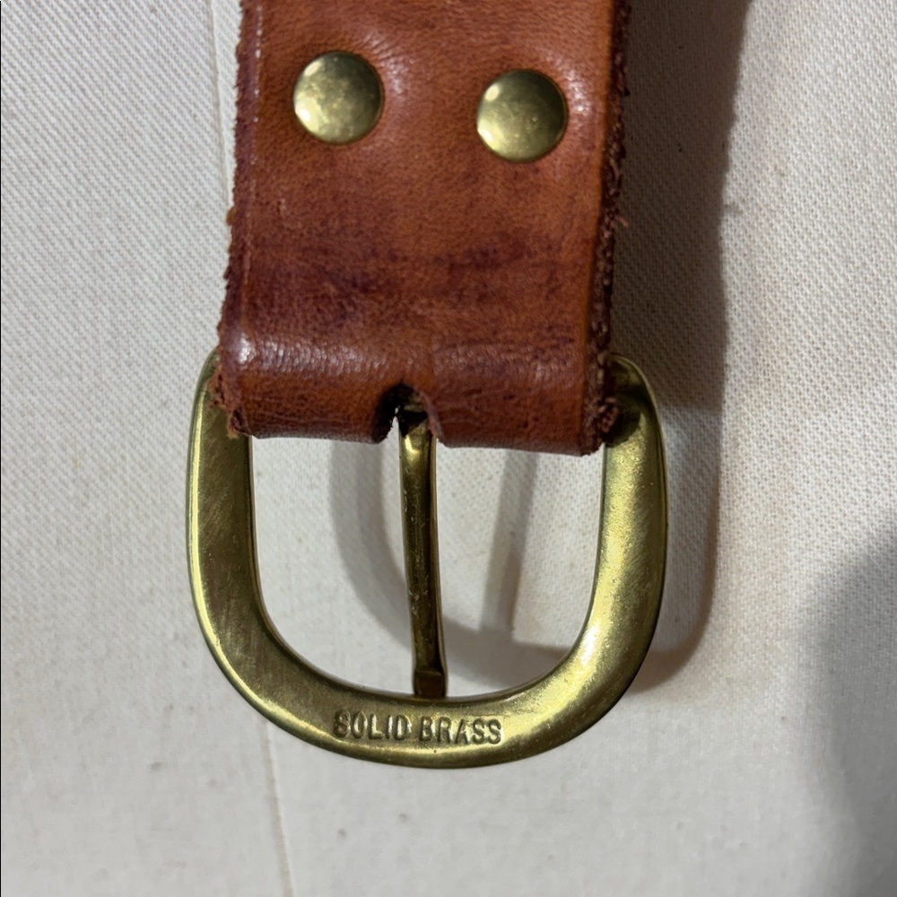 BRAIDED BELT Thick Leather Solid Brass Buckle Western Boahemian Festival Vibes - Picture 7 of 7
